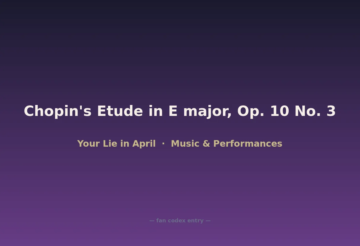 Chopin's Etude in E major, Op. 10 No. 3